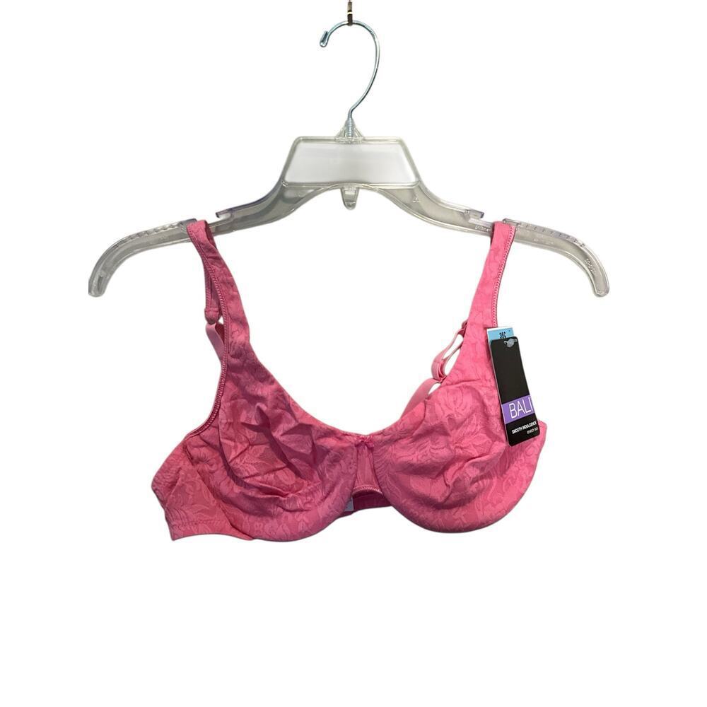 Bali Womens Smooth Indulgence Underwire Bra‎ Stretch Floral Lace Pink Sz 36C NWT